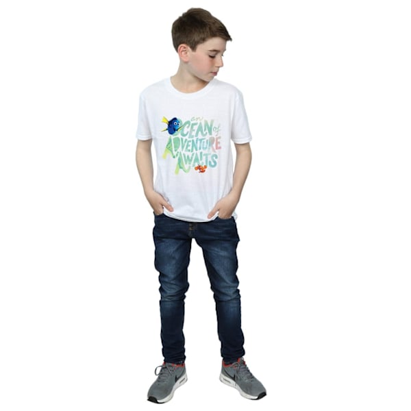 Finding Dory Boys Ocean Adventure Bomull T-shirt 7-8 år Vit White 7-8 Years