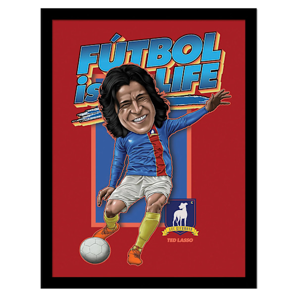 Ted Lasso Bobble Head Dani Rojas Inramad Poster 40cm x 30cm Blå Blue/Red/White 40cm x 30cm