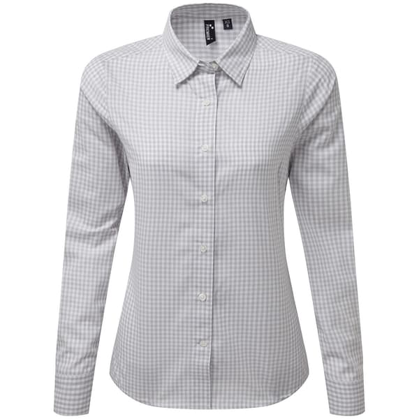 Premier Dam/Dam Maxton Gingham Långärmad Skjorta L Silver Silver/White L