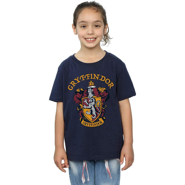 Harry Potter T-shirt i bomull för flickor, Gryffindor, 12-13 år, marinblå Navy Blue 12-13 Years