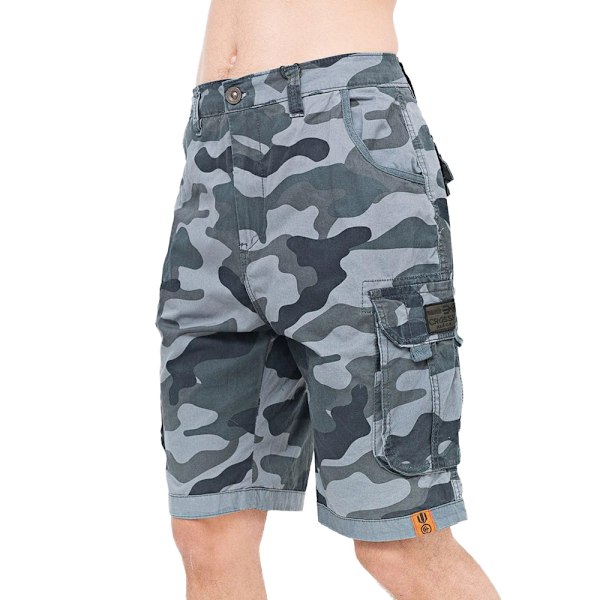 Crosshatch Mens Watchford Camo Cargo Shorts 34R Charcoal Charcoal 34R