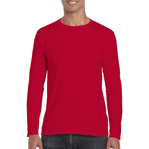 Gildan Herr Soft Style Långärmad T-shirt M Röd Red M