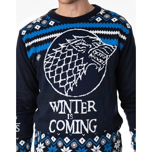 Game Of Thrones Unisex Vuxen Stark Stickad Jultröja S B Blue/White S