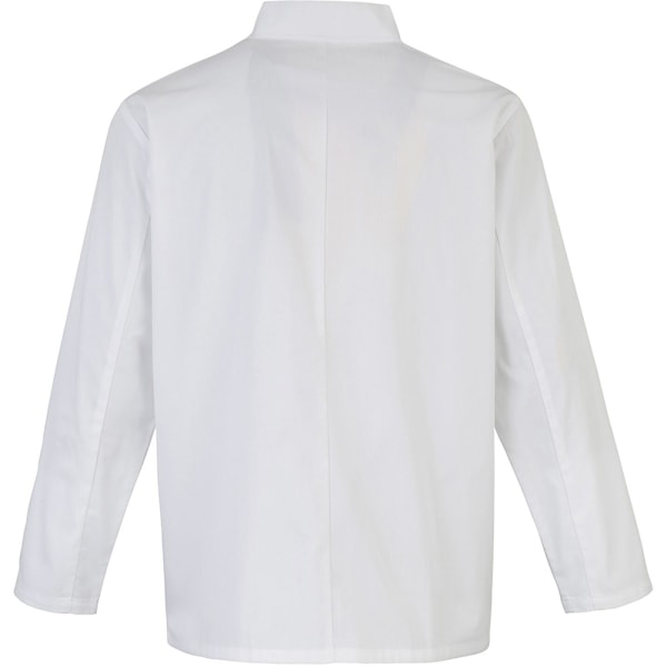 Premier Studded Front Långärmad Kockjacka / Kockkläder XL Vit White XL