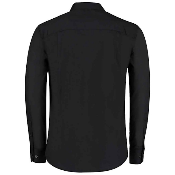 Kustom Kit Herr Mandarin Krage Långärmad Skjorta M Svart Black M