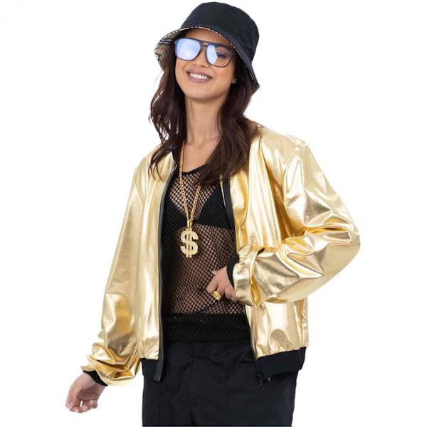 Smiffys Unisex Vuxen Metallic Kostymjacka M Guld Gold M