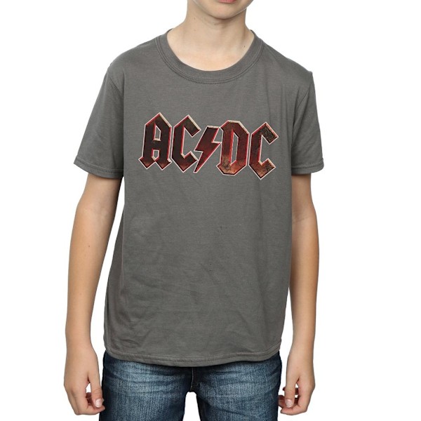 AC/DC Pojkar Logotyp Raw Distressed T-Shirt 9-11 År Kolgrå Charcoal 9-11 Years