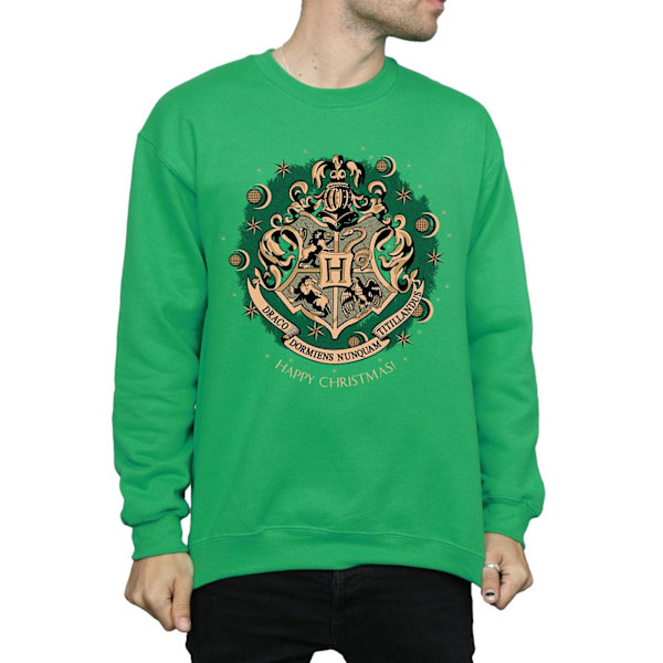 Harry Potter Julkrans Sweatshirt för Herr L Irländsk Grön Irish Green L