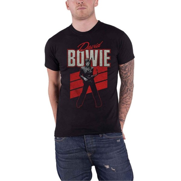 David Bowie Unisex Vuxen Saxofon T-Shirt XL Svart/Röd Black/Red XL