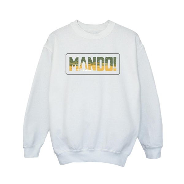 Star Wars Boys The Mandalorian Mando Cutout Sweatshirt 9-11 År White 9-11 Years