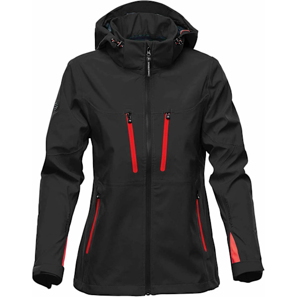 Stormtech Dam/Kvinnor Patrol Huvförsedd Softshelljacka XL Svart Black/Bright Red XL