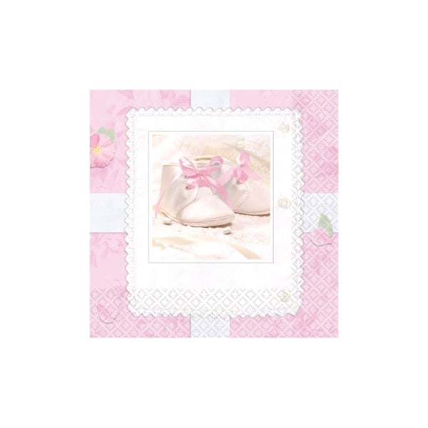 Amscan Tiny Blessings Party Servetter (16-pack) One Size Vit White/Pink/Cream One Size