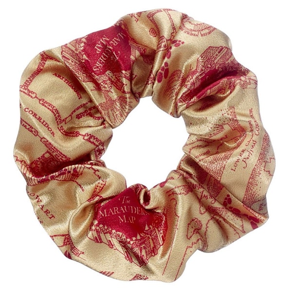 Harry Potter Marauders Map Scrunchie One Size Beige/Röd Beige/Red One Size