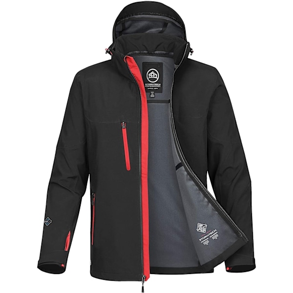 Stormtech Patrol Hooded Soft Shell Jacket M Black/Bright R för män Black/Bright Red M