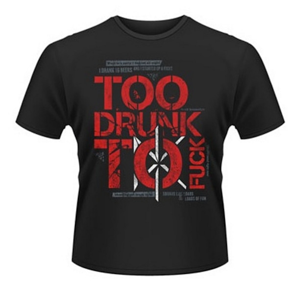 Dead Kennedys Unisex Adult Too Drunk To Fuck Bomull T-Shirt S B Black S