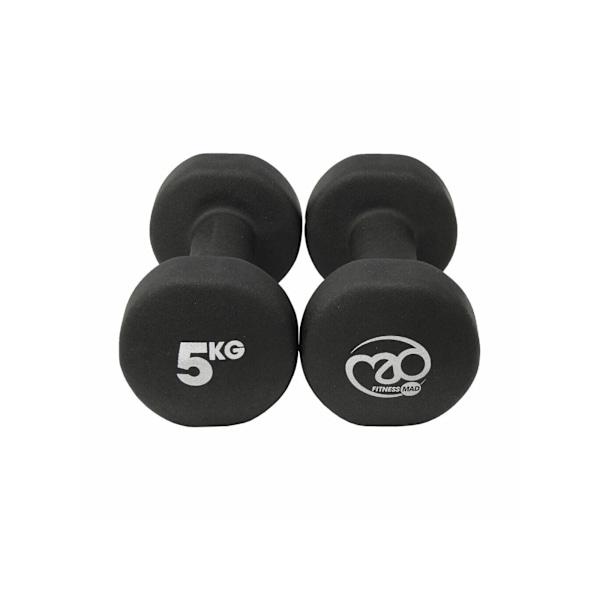 Fitness Mad Neoprene Hantelset (2-pack) 5 kg Svart Black 5kg