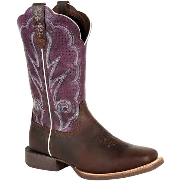 Durango Dam/Damer Lady Rebel Pro Cowboy-stövlar i fullnarvläder Oilded Brown/Plum 4 UK