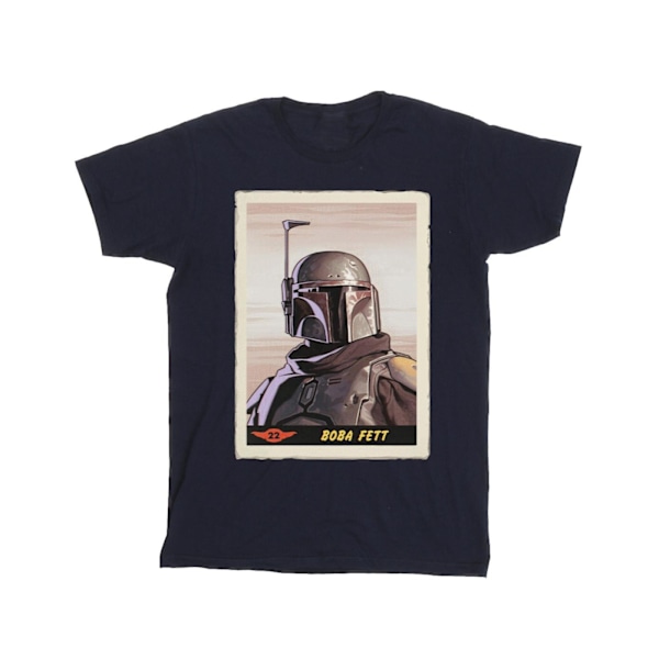 Star Wars T-shirt i bomull för flickor, The Mandalorian Boba Fett, 12-13 år Navy Blue 12-13 Years