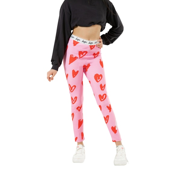 Hype Girls Scribble Hearts Leggings 15 år Rosa/Röd/Vit Pink/Red/White 15 Years