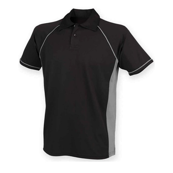 Finden And Hales Herr Performance Pikétröja med Kant XL Grå/Svart Grey/Black XL