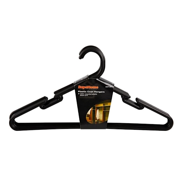 SupaHome Klädhängare i plast (8-pack) 40 x 20 x 4 cm Svart Black 40 x 20 x 4cm