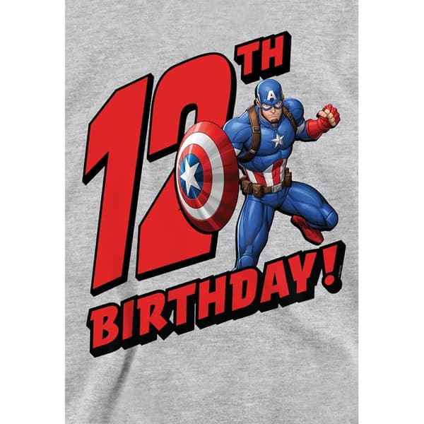 Captain America Barn/Kids 12-årsdag Heather Pull Over Athletic Heather 7-8 Years