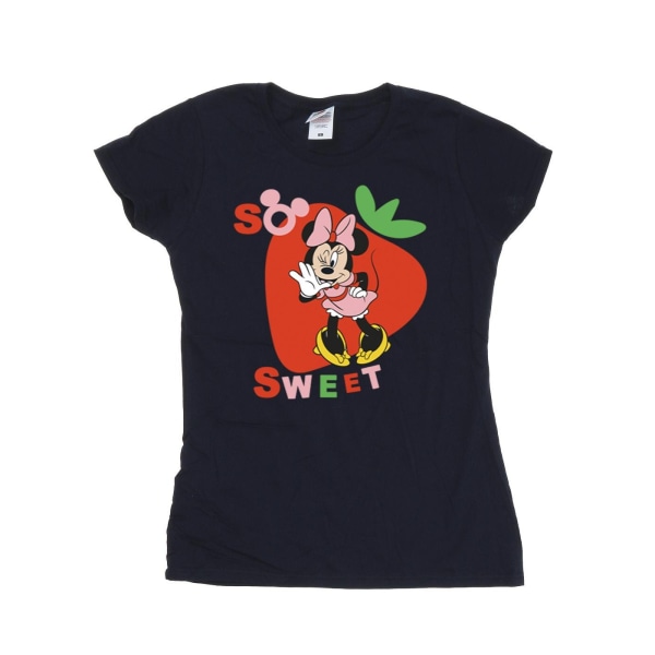 Disney Dam/Kvinnor Minnie Mouse So Sweet Strawberry Bomull T- Navy Blue XXL