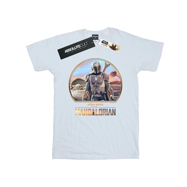 Star Wars Dam/Damer The Mandalorian Mando Och Barnet Bomullspojkvän T-shirt White XXL