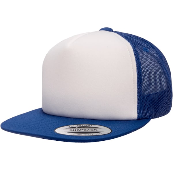 Flexfit By Yupoong Foam Trucker Cap Med Vit Front En Storlek R Royal/White/Royal One Size