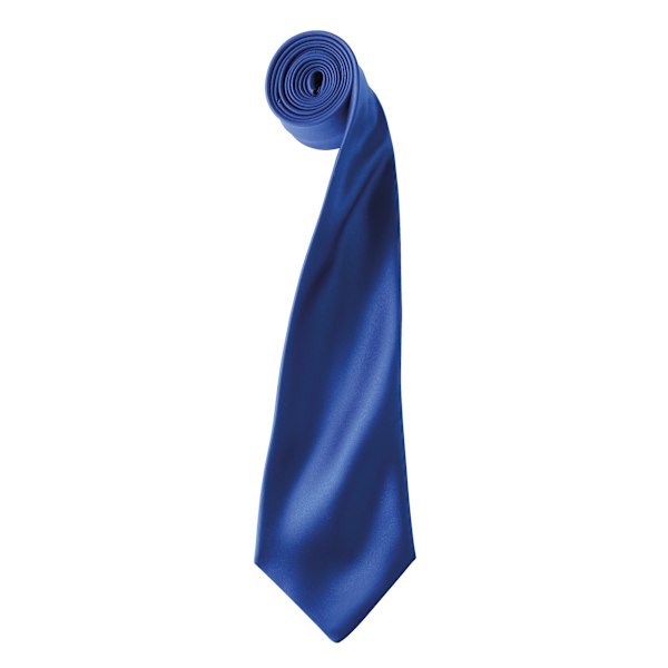 Premier Mens Plain Satin Tie (Narrow Blade) One Size Royal Royal One Size
