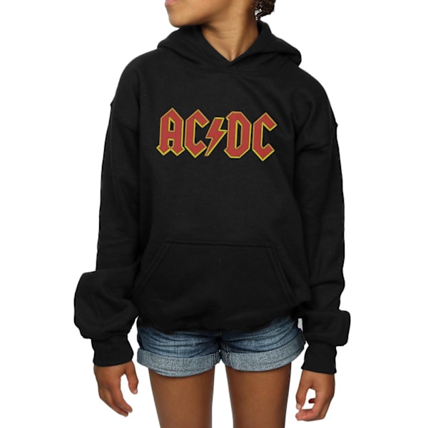 AC/DC Girls Red Logo Hoodie 12-13 år Svart Black 12-13 Years