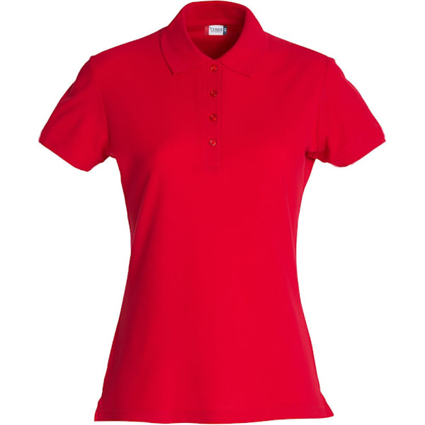 Clique Dam/Dam T-shirt Piké Enfärgad XS Röd Red XS