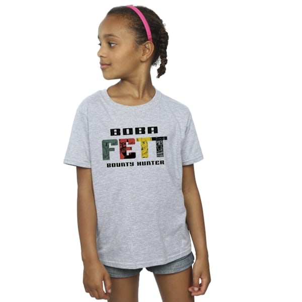 Star Wars Girls Boba Fett Character Logo Bomull T-shirt 12-13 Y Sports Grey 12-13 Years