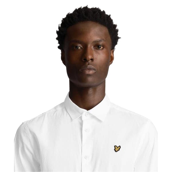Lyle & Scott Herr Poplin Button-Down Skjorta M Vit White M