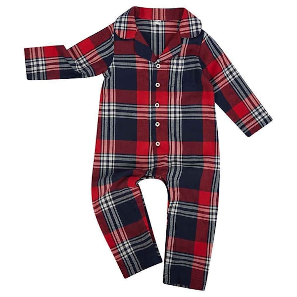 Larkwood Baby Tartan Pyjamas 18-24 månader Röd/Marinblå Red/Navy 18-24 Months