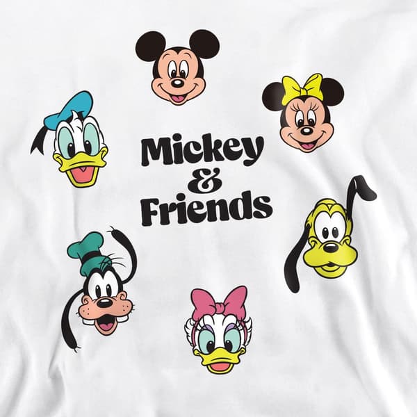 Mickey & Vänner Unisex Vuxen Ansikten Sweatshirt M Vit White M