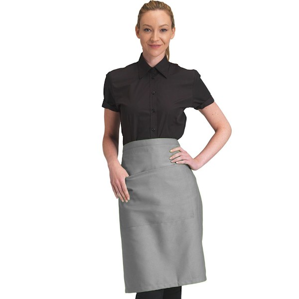 Dennys Unisex Catering Midjeförkläde med Ficka för Vuxna (2-pack) Storm Grey One Size