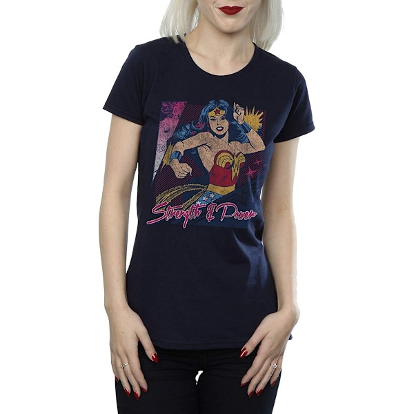 Wonder Woman Dam/Kvinnors Styrka Och Kraft Bomull T-shirt S Navy Blue S