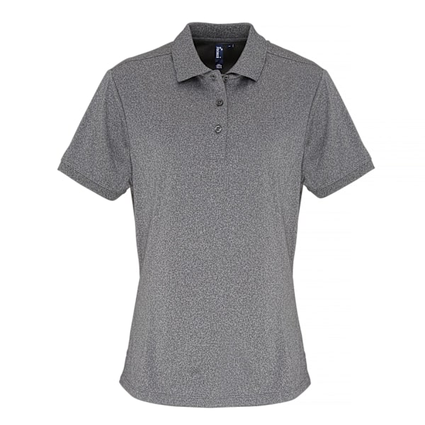 Premier Dam/Dam Coolchecker Kortärmad Pique Polo T-shirt Grey Melange 2XL