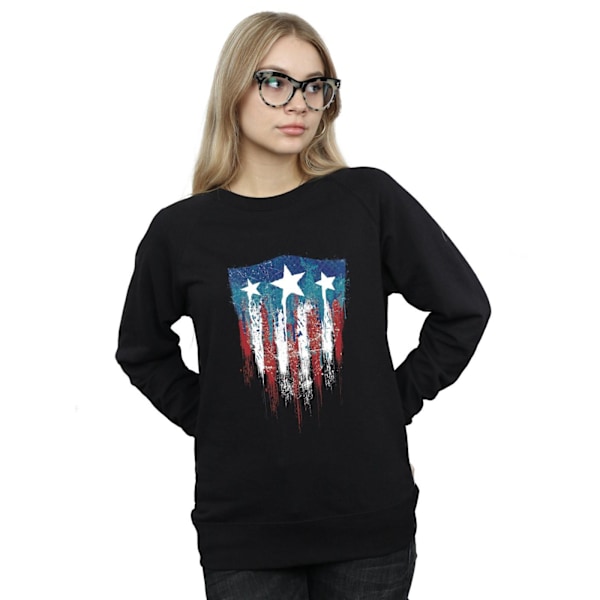 Marvel Dam/Kvinnor Captain America Flag Shield Sweatshirt XXL Black XXL