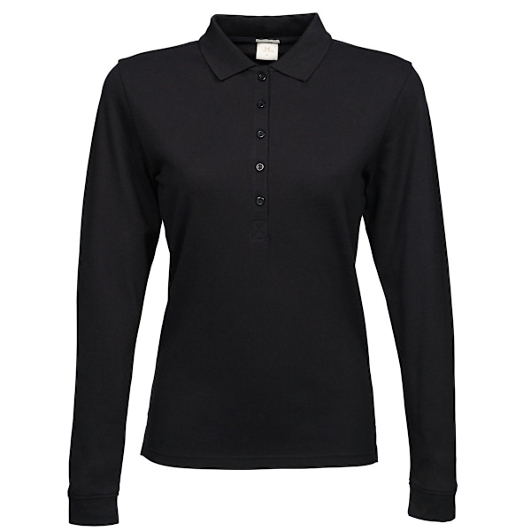 Tee Jays Dam/Damer Lyxig Stretch Långärmad Polotröja 2X Black 2XL