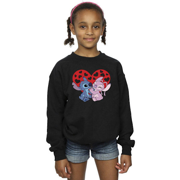 Disney Girls Lilo & Stitch Hearts Sweatshirt 3-4 år Svart Black 3-4 Years