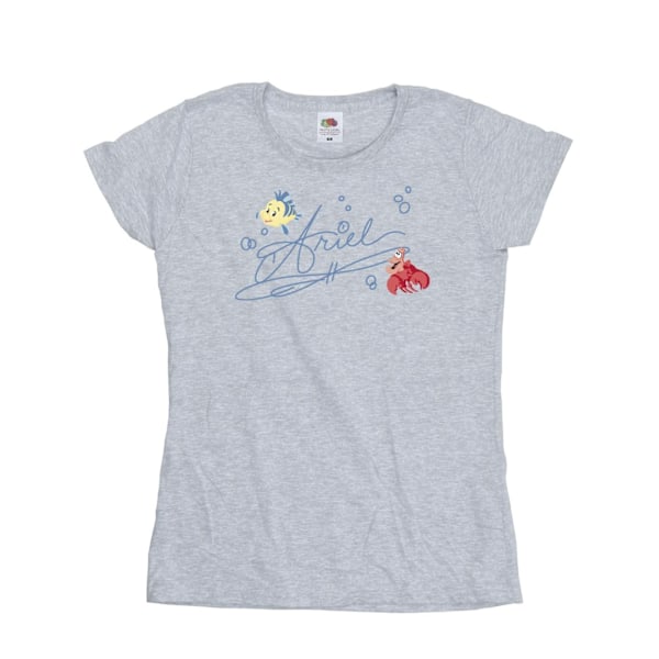 Disney Dam/Kvinnor Den Lilla Sjöjungfrun Ariel Bomull T-shirt XL Sports Grey XL