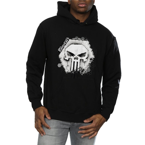 Marvel Punisher Skull Badge Hoodie S Svart Black S