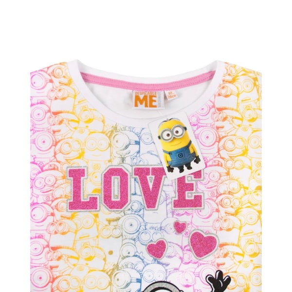 Despicable Me Barn/barn älskar kortärmad T-shirt 6 år Pink 6 Years