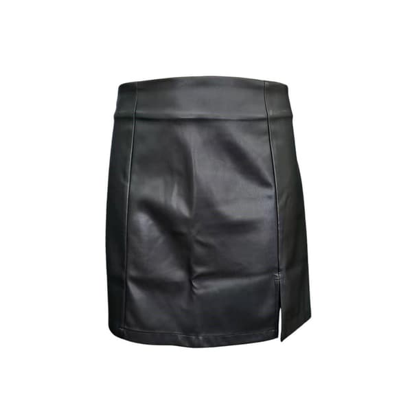 I Saw It First Dam/Dam Konstläder Minikjol med Sidoslits Black 14 UK