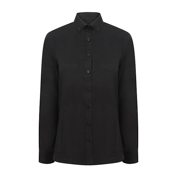 Henbury Dam/Damer Modern Långärmad Oxford Skjorta 4XL Svart Black 4XL