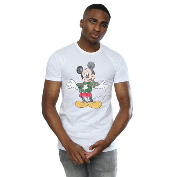 Disney Herr Mickey Mouse Jultröja T-shirt XXL Vit White XXL