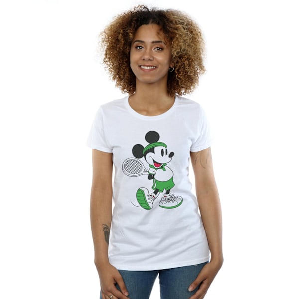 Disney Dam/Kvinnor Mickey Mouse Tennis Bomull T-shirt S Vit White S