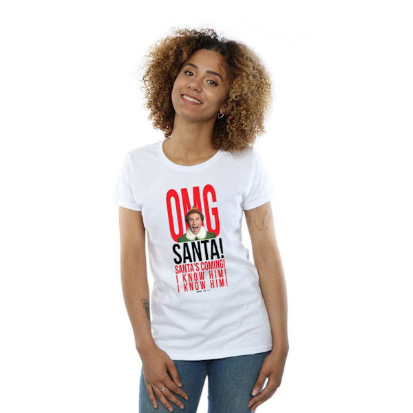 Elf Dam/Damer OMG Santa I Know Him Bomull T-shirt XXL Vit White XXL